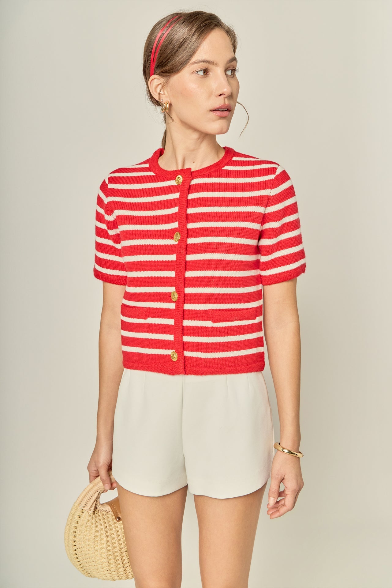 ENGLISH FACTORY - Knit Striped Sweater Cardigan - SWEATERS & KNITS available at Objectrare