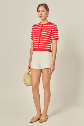 ENGLISH FACTORY - Knit Striped Sweater Cardigan - SWEATERS & KNITS available at Objectrare