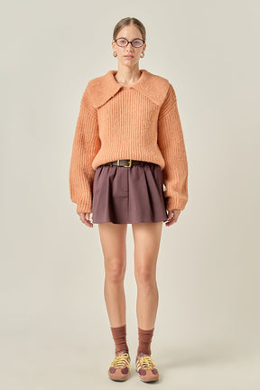 ENGLISH FACTORY - Collared Rib Chunky Sweater - SWEATERS & KNITS available at Objectrare