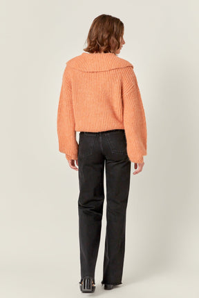 ENGLISH FACTORY - Collared Rib Chunky Sweater - SWEATERS & KNITS available at Objectrare