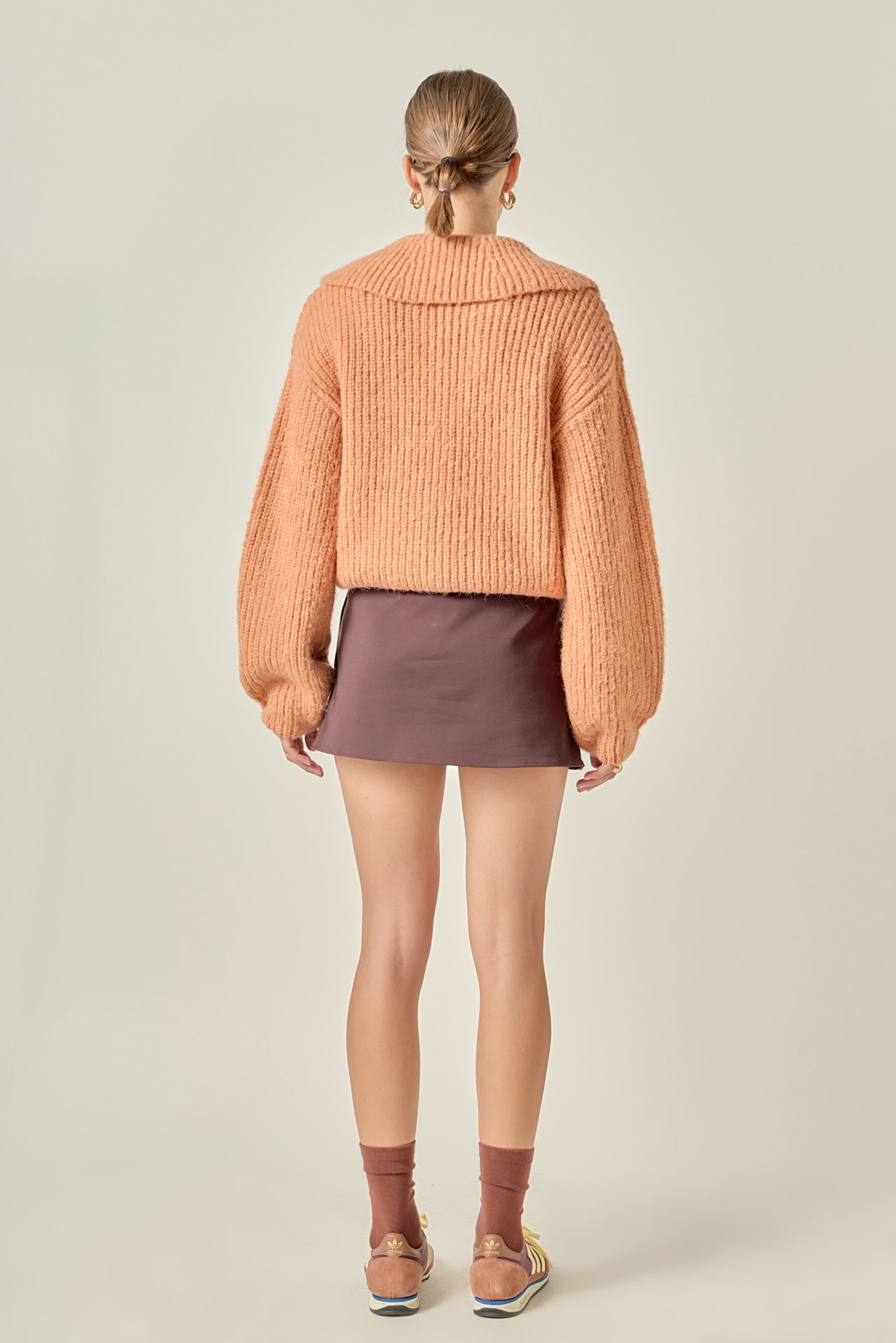 ENGLISH FACTORY - Collared Rib Chunky Sweater - SWEATERS & KNITS available at Objectrare