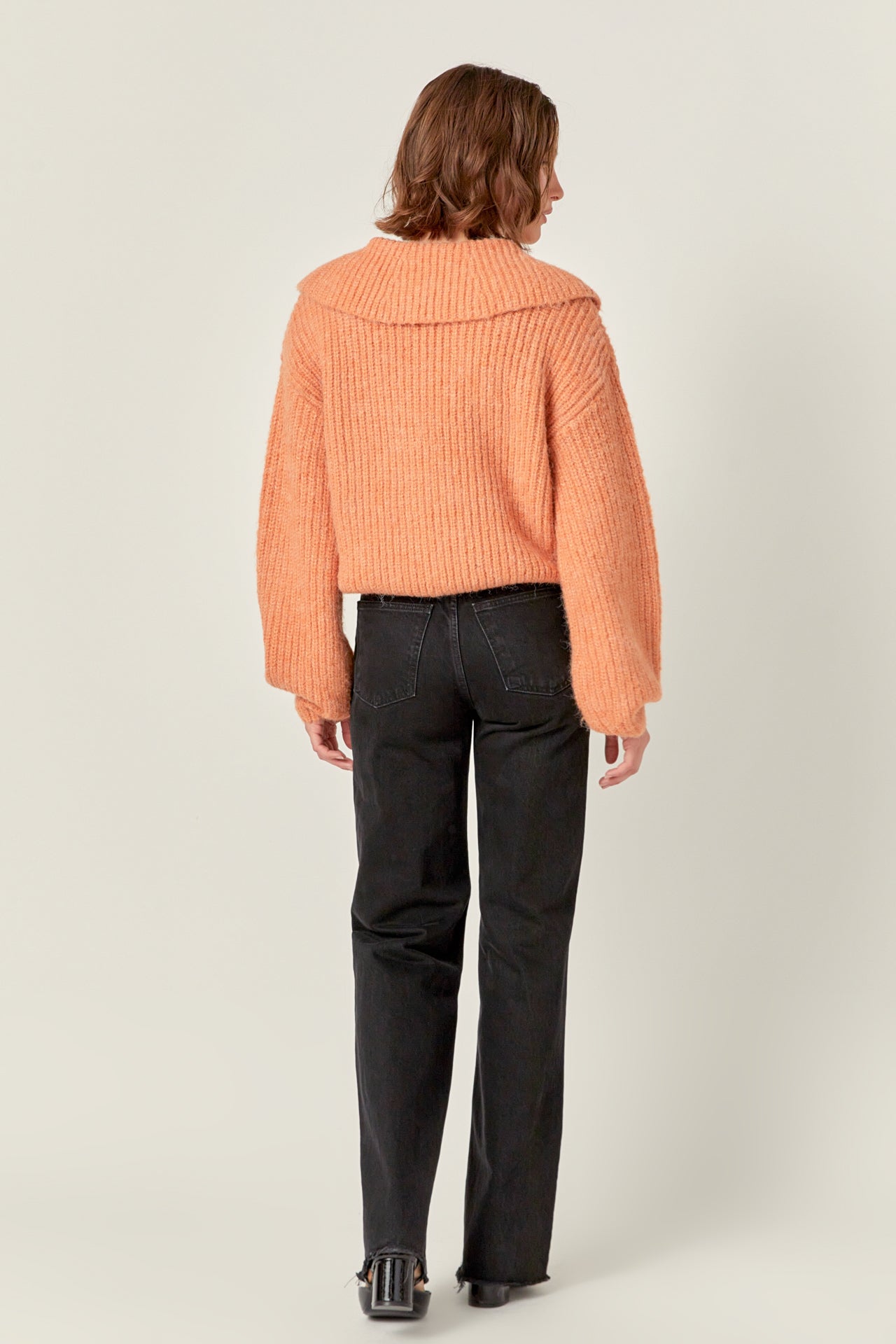 ENGLISH FACTORY - English Factory - Collared Rib Chunky Sweater - SWEATERS & KNITS available at Objectrare