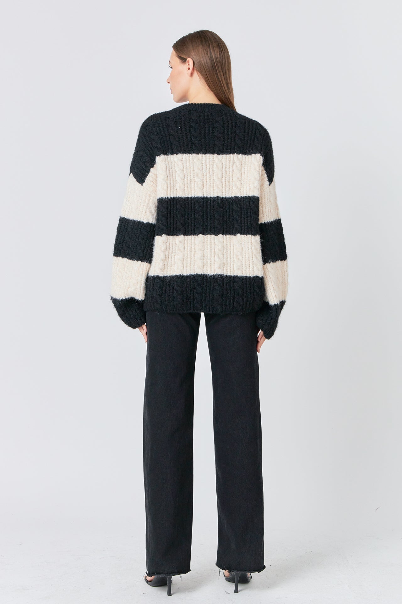 ENDLESS ROSE - Striped Chunky Sweater - SWEATERS & KNITS available at Objectrare