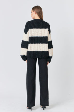 ENDLESS ROSE - Striped Chunky Sweater - SWEATERS & KNITS available at Objectrare