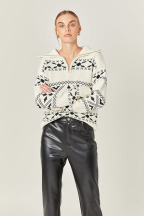 ENGLISH FACTORY - English Factory - Motif Zip Up Sweater - SWEATERS & KNITS available at Objectrare