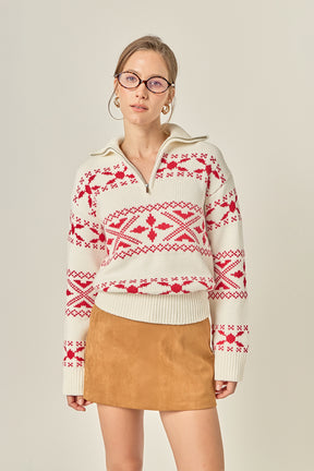 ENGLISH FACTORY - Motif Zip Up Sweater - SWEATERS & KNITS available at Objectrare