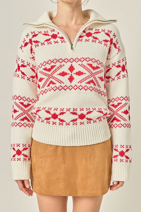 ENGLISH FACTORY - Motif Zip Up Sweater - SWEATERS & KNITS available at Objectrare