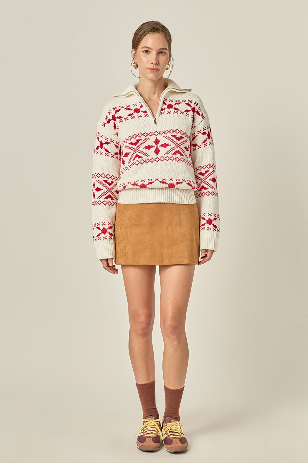 ENGLISH FACTORY - Motif Zip Up Sweater - SWEATERS & KNITS available at Objectrare