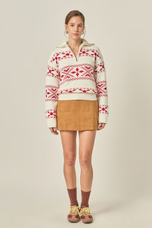 ENGLISH FACTORY - Motif Zip Up Sweater - SWEATERS & KNITS available at Objectrare