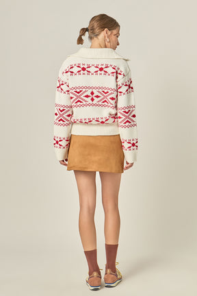 ENGLISH FACTORY - Motif Zip Up Sweater - SWEATERS & KNITS available at Objectrare