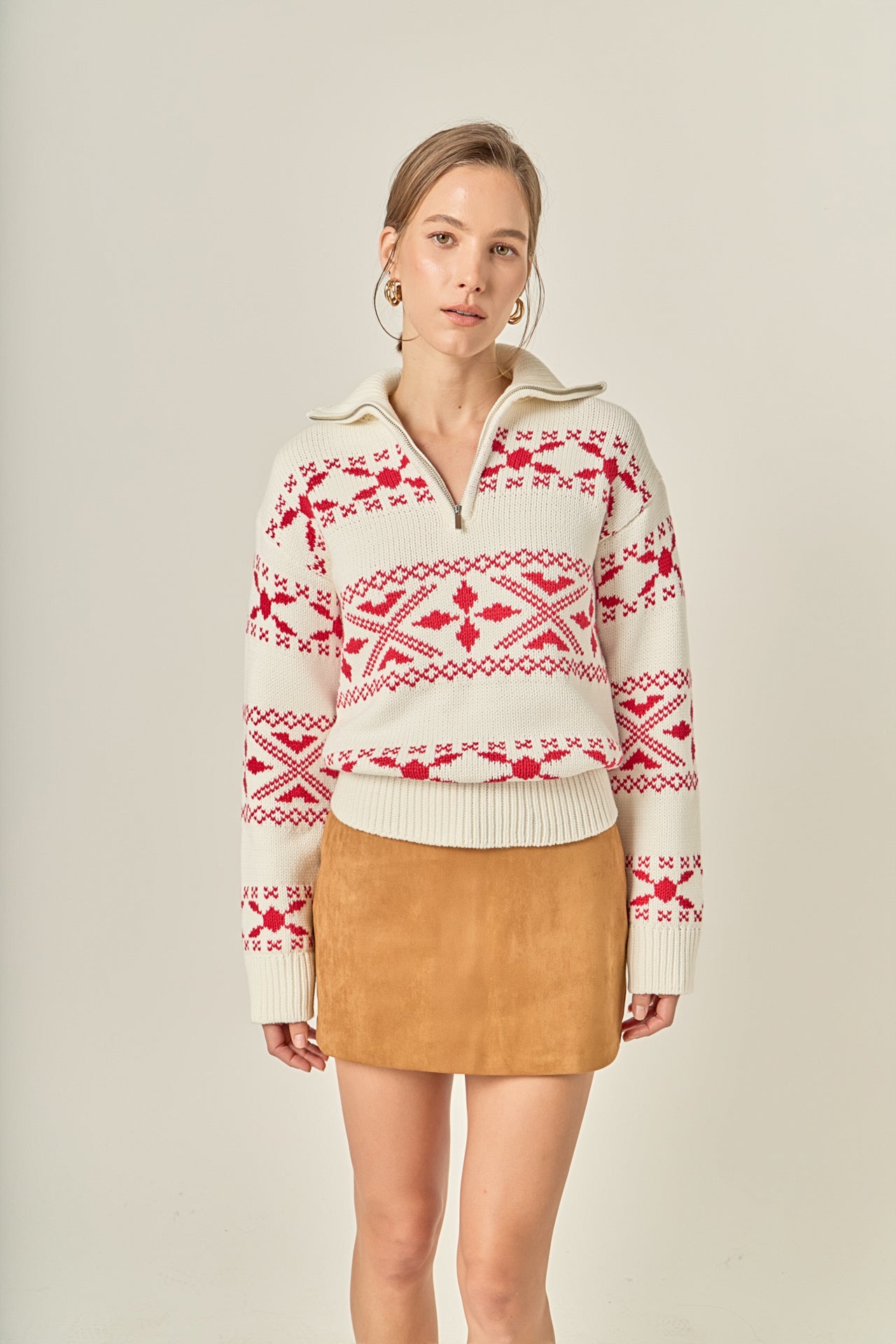 ENGLISH FACTORY - Motif Zip Up Sweater - SWEATERS & KNITS available at Objectrare