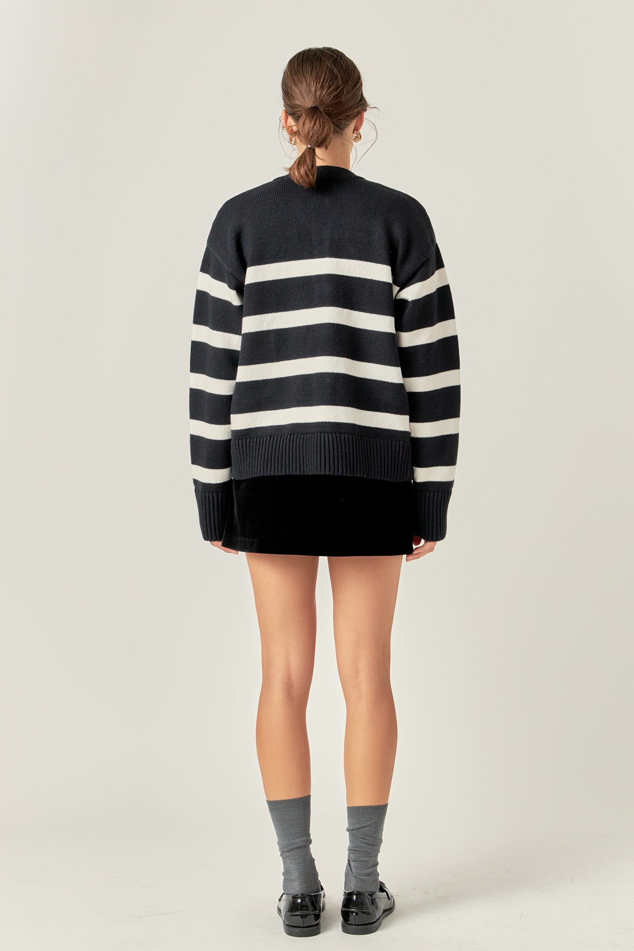 ENGLISH FACTORY - English Factory - Zip Up Striped Sweater - SWEATERS & KNITS available at Objectrare