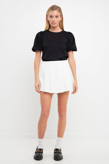 ENGLISH FACTORY - Pleated Shoulder Knit Top - TOPS available at Objectrare