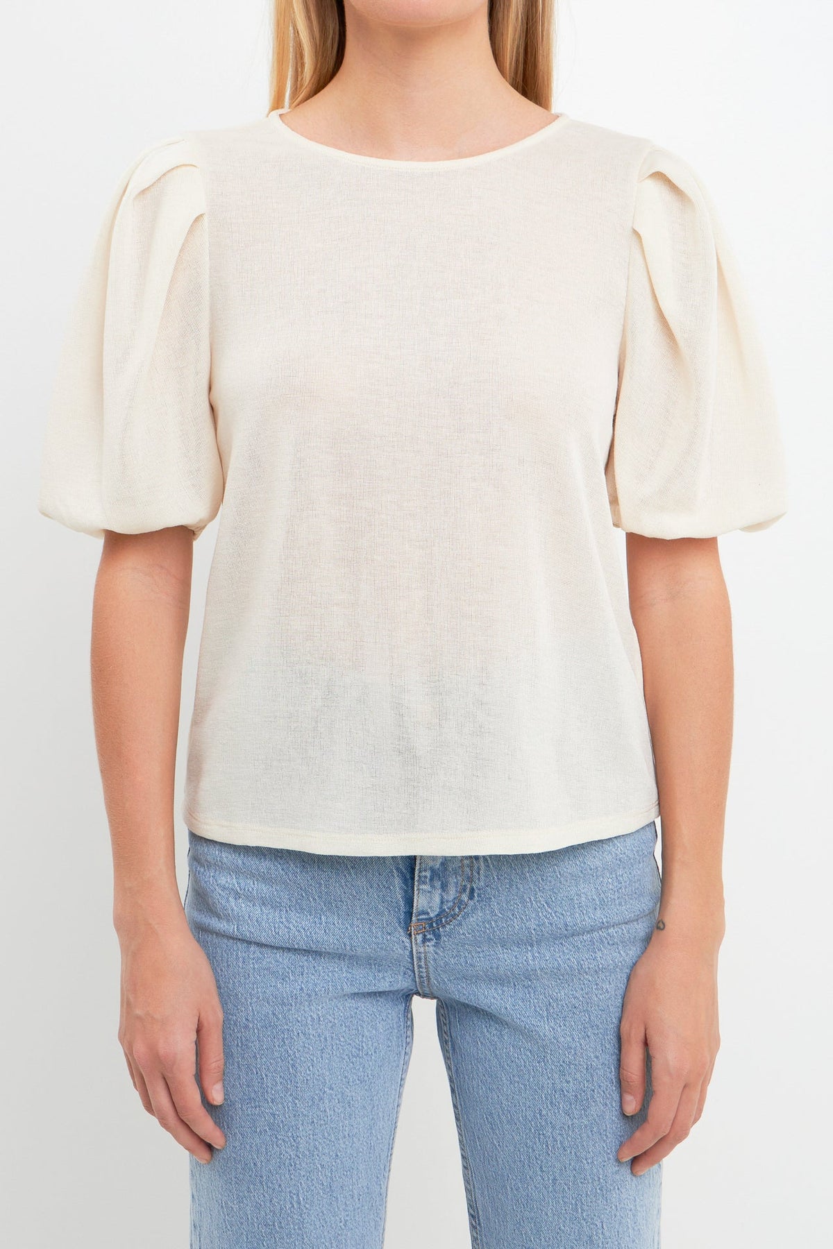 ENGLISH FACTORY - Pleated Shoulder Knit Top - BLOUSES available at Objectrare