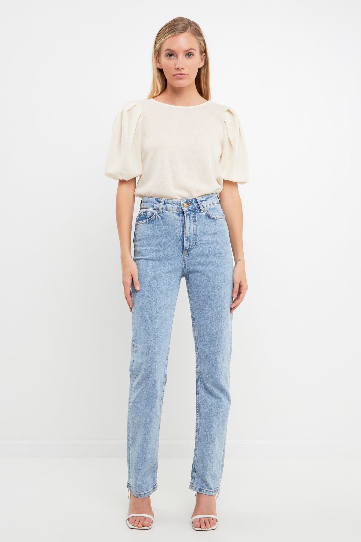ENGLISH FACTORY - Pleated Shoulder Knit Top - BLOUSES available at Objectrare