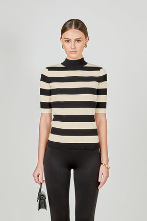 ENDLESS ROSE - Striped Knit Top - SWEATERS & KNITS available at Objectrare