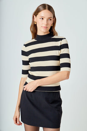 ENDLESS ROSE - Striped Knit Top - SWEATERS & KNITS available at Objectrare