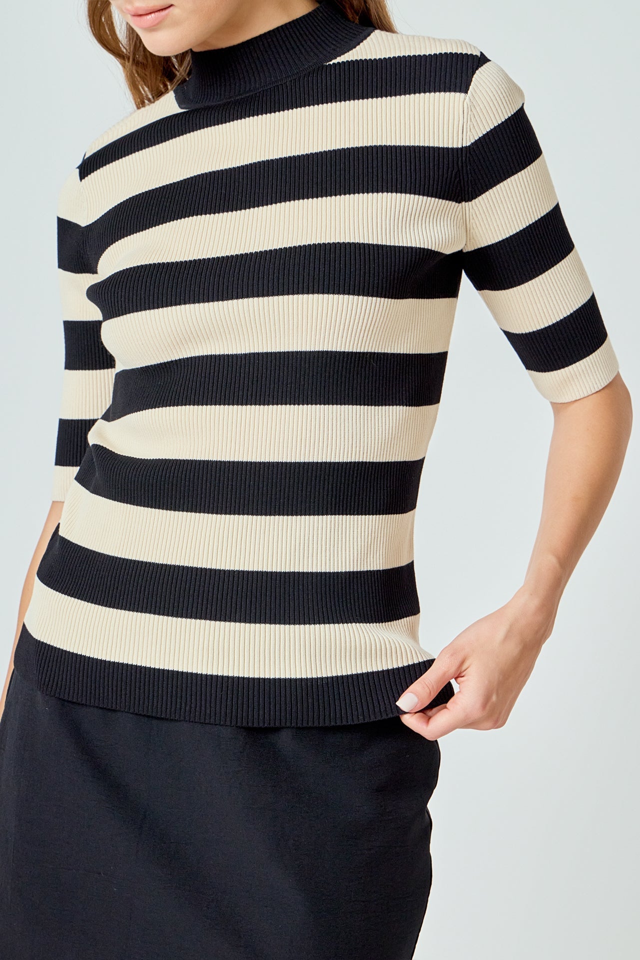 ENDLESS ROSE - Striped Knit Top - SWEATERS & KNITS available at Objectrare