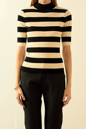 ENDLESS ROSE - Endless Rose - Striped Knit Top - SWEATERS & KNITS available at Objectrare