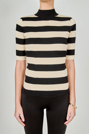 ENDLESS ROSE - Striped Knit Top - SWEATERS & KNITS available at Objectrare