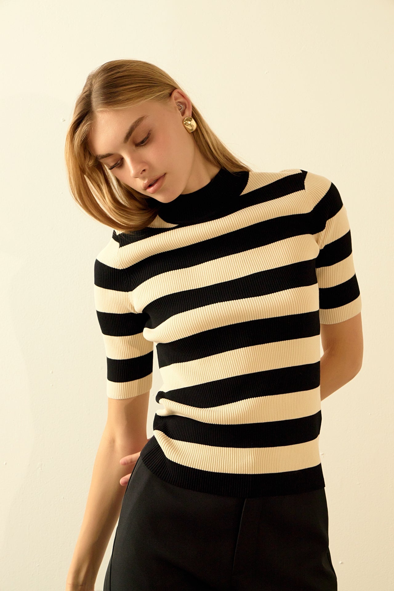 ENDLESS ROSE - Endless Rose - Striped Knit Top - SWEATERS & KNITS available at Objectrare