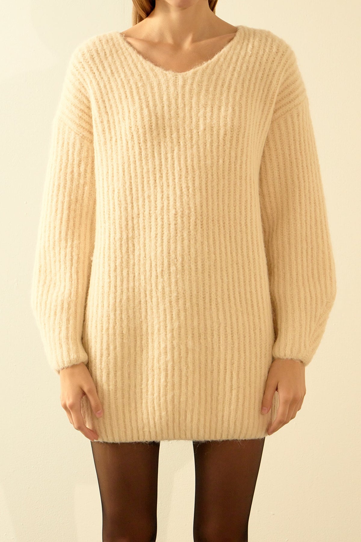 ENDLESS ROSE - Chunky Rib Oversized Mini Dress - DRESSES available at Objectrare