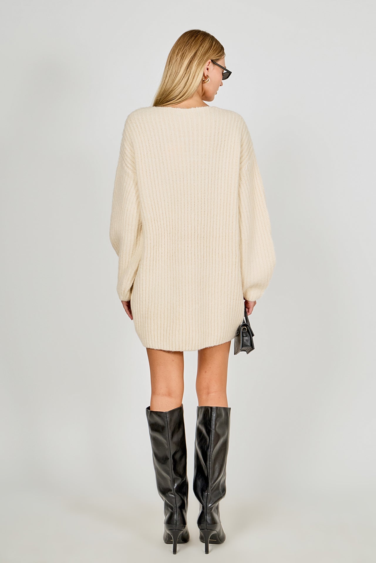 ENDLESS ROSE - Chunky Rib Oversized Mini Dress - DRESSES available at Objectrare