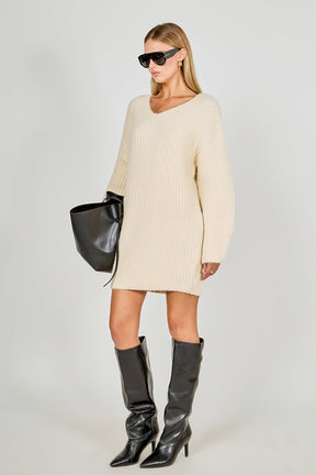 ENDLESS ROSE - Chunky Rib Oversized Mini Dress - DRESSES available at Objectrare