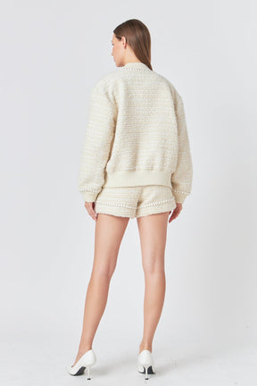 ENDLESS ROSE - Tweed Bomber Jacket - OUTERWEAR available at Objectrare