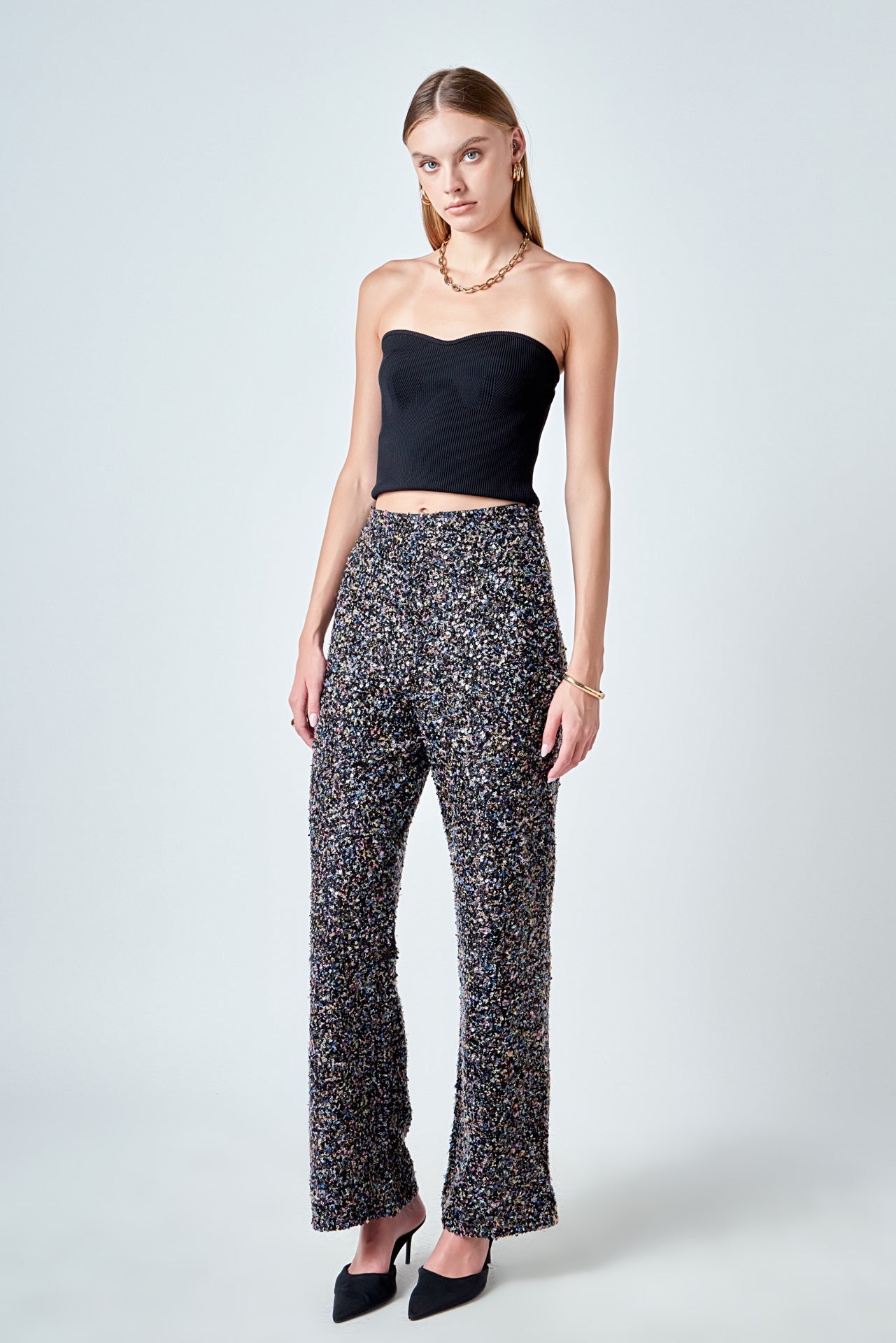 ENDLESS ROSE - Boucle Tweed Pants - PANTS available at Objectrare