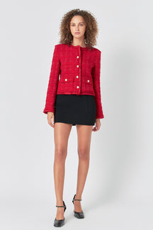 ENDLESS ROSE - Tweed Buttoned Blazer - JACKETS available at Objectrare