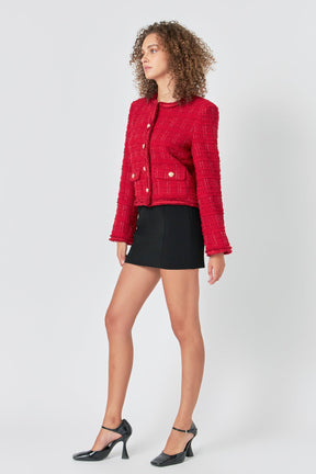 ENDLESS ROSE - Tweed Buttoned Blazer - JACKETS available at Objectrare