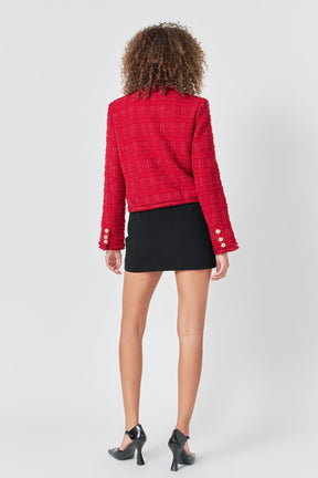 ENDLESS ROSE - Tweed Buttoned Blazer - JACKETS available at Objectrare