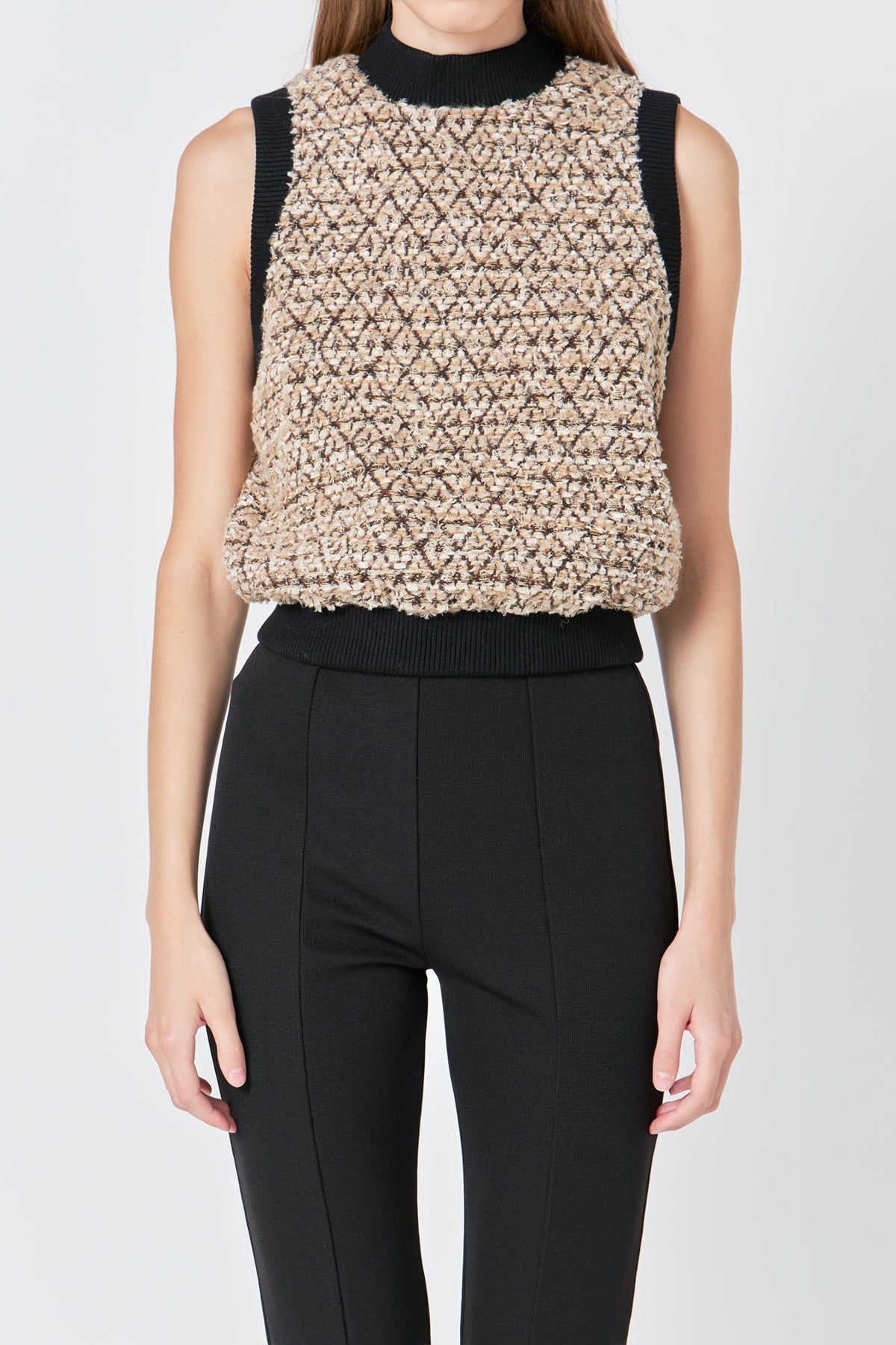 ENDLESS ROSE - Sequins Tweed Vest - TOPS available at Objectrare