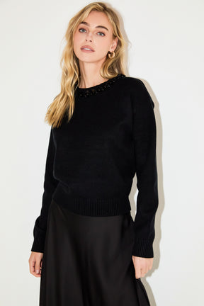 ENDLESS ROSE - Beaded Sweater - SWEATERS & KNITS available at Objectrare