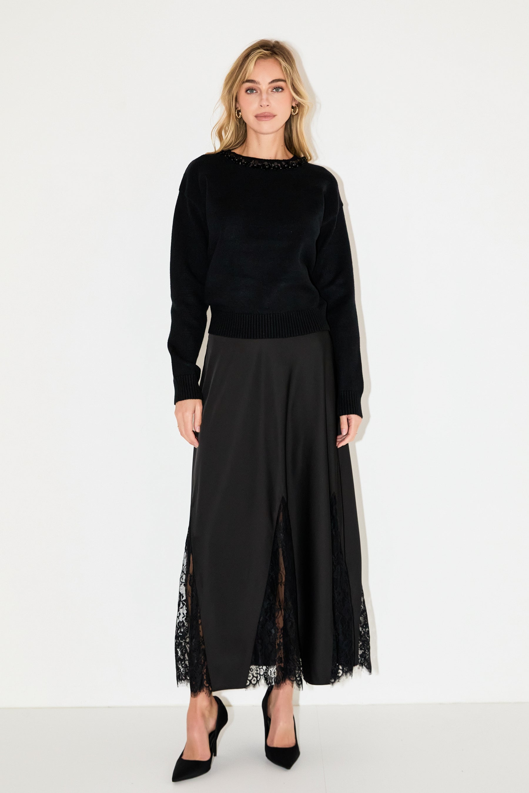 ENDLESS ROSE - Beaded Sweater - SWEATERS & KNITS available at Objectrare