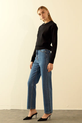 ENDLESS ROSE - Beaded Sweater - SWEATERS & KNITS available at Objectrare