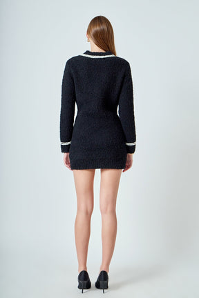 ENDLESS ROSE - Bow Knit Mini Sweater Dress - DRESSES available at Objectrare
