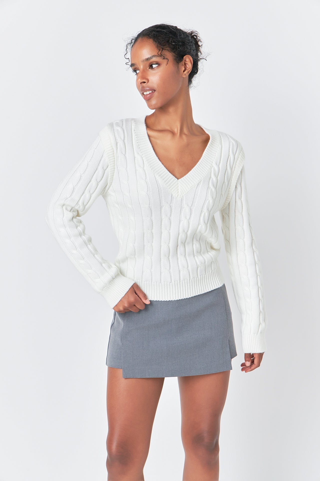 ENDLESS ROSE - Cable Knit Sweater - SWEATERS & KNITS available at Objectrare