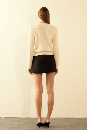 ENDLESS ROSE - Cable Knit Ribbed Sweater - SWEATERS & KNITS available at Objectrare