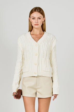 ENDLESS ROSE - Cable Knit Cardigan - SWEATERS & KNITS available at Objectrare