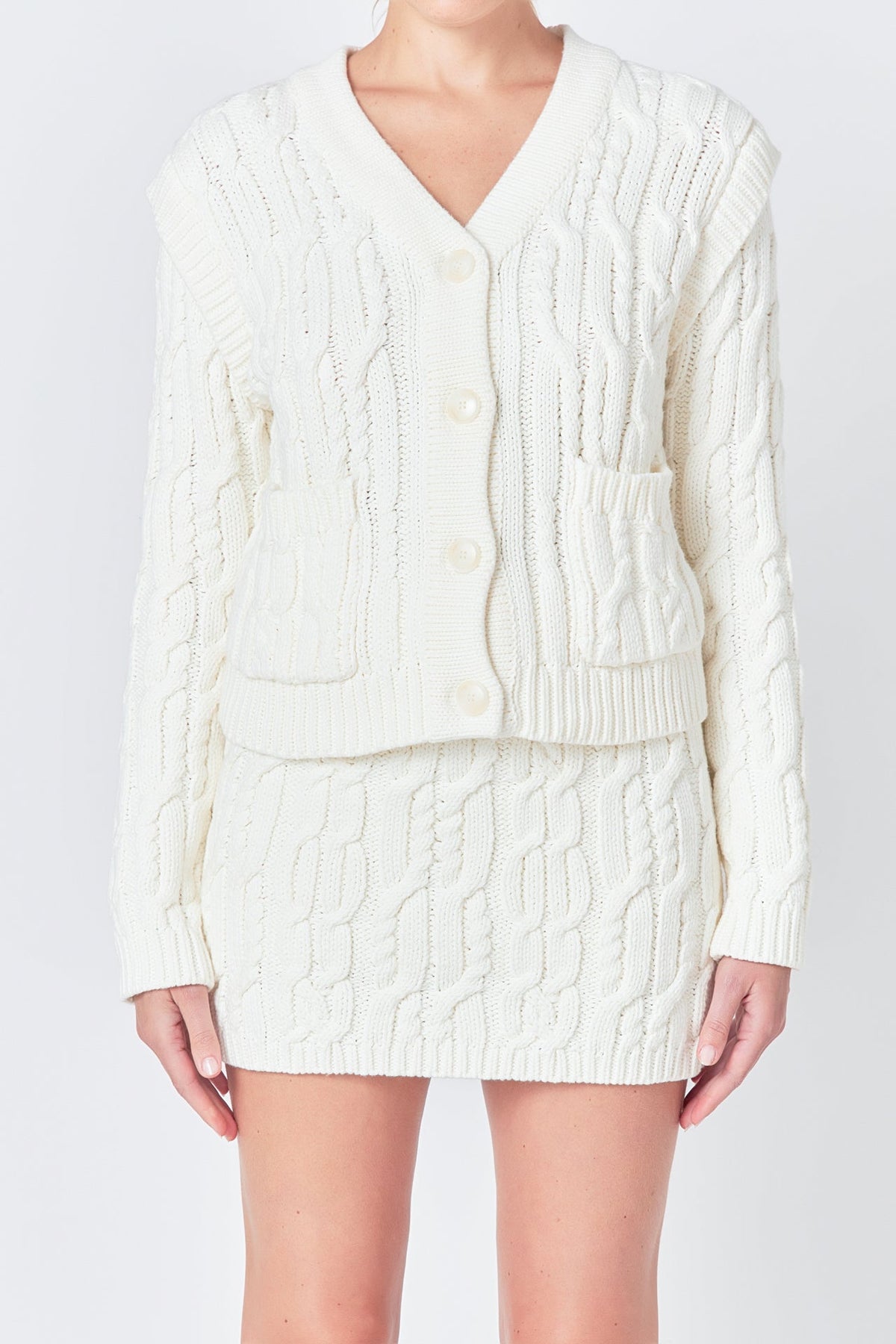 ENDLESS ROSE - Cable Knit Cardigan - SWEATERS & KNITS available at Objectrare