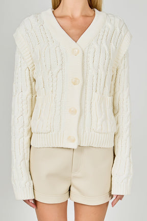 ENDLESS ROSE - Cable Knit Cardigan - SWEATERS & KNITS available at Objectrare