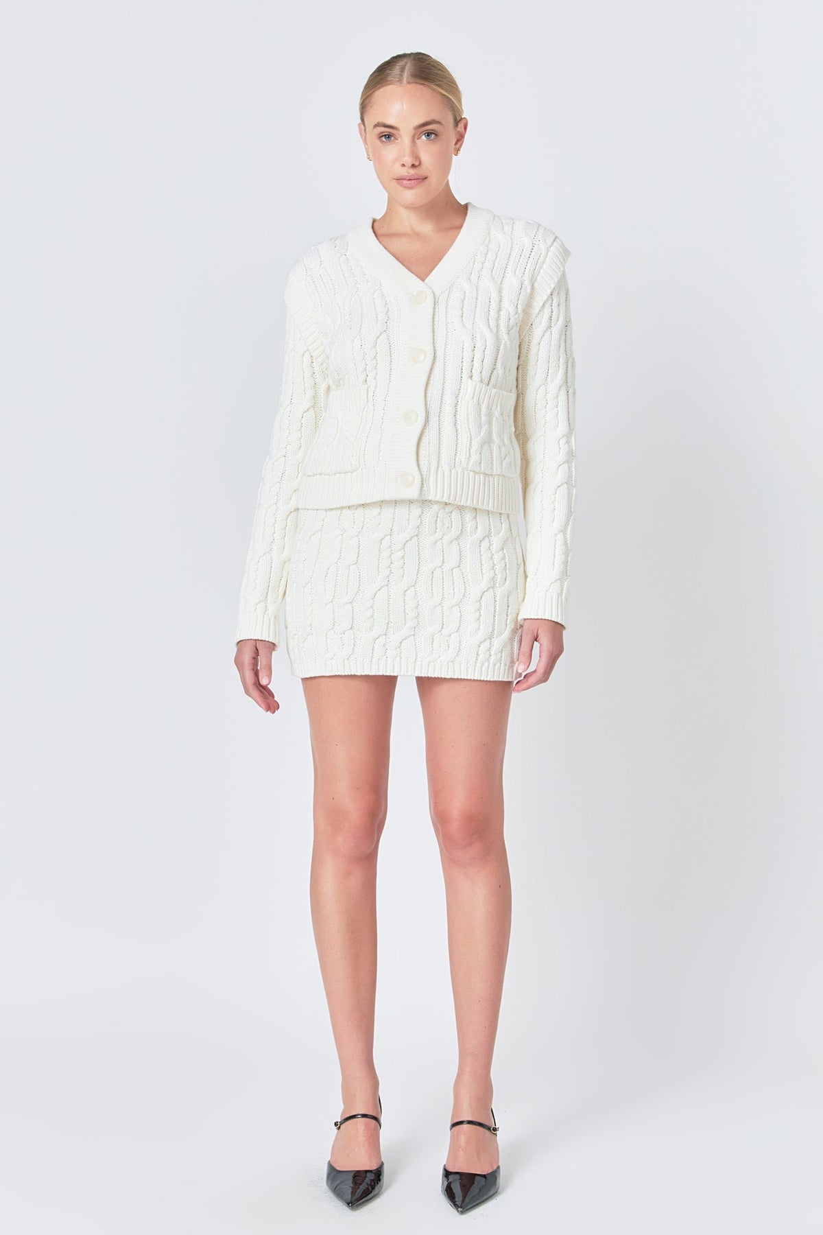 ENDLESS ROSE - Cable Knit Cardigan - SWEATERS & KNITS available at Objectrare