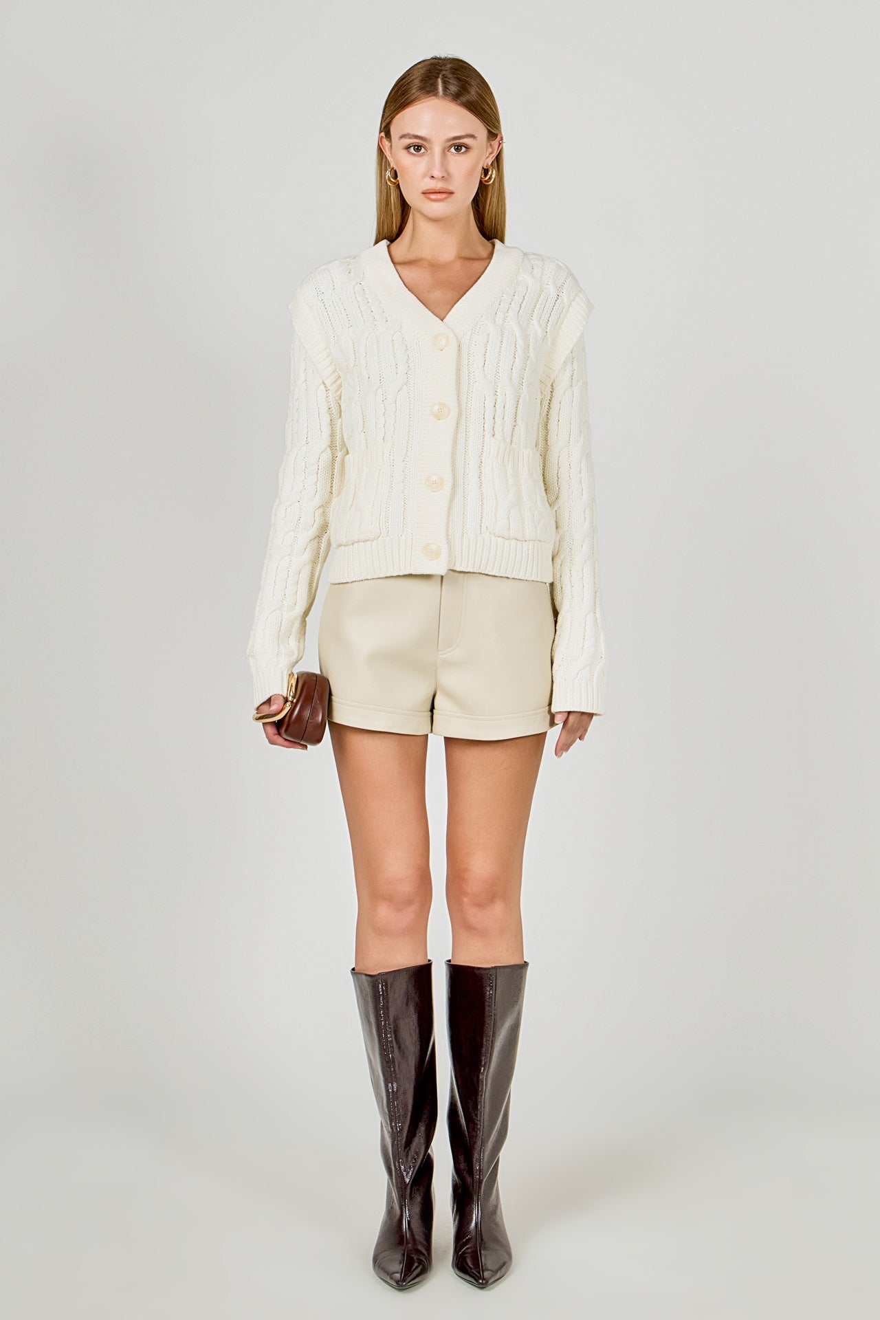 ENDLESS ROSE - Cable Knit Cardigan - SWEATERS & KNITS available at Objectrare