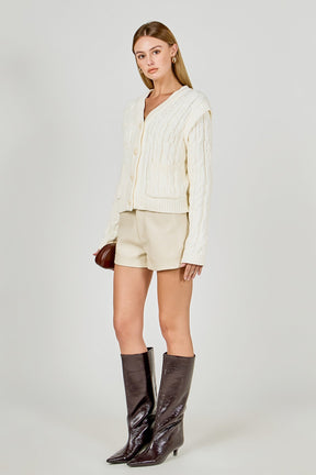 ENDLESS ROSE - Cable Knit Cardigan - SWEATERS & KNITS available at Objectrare