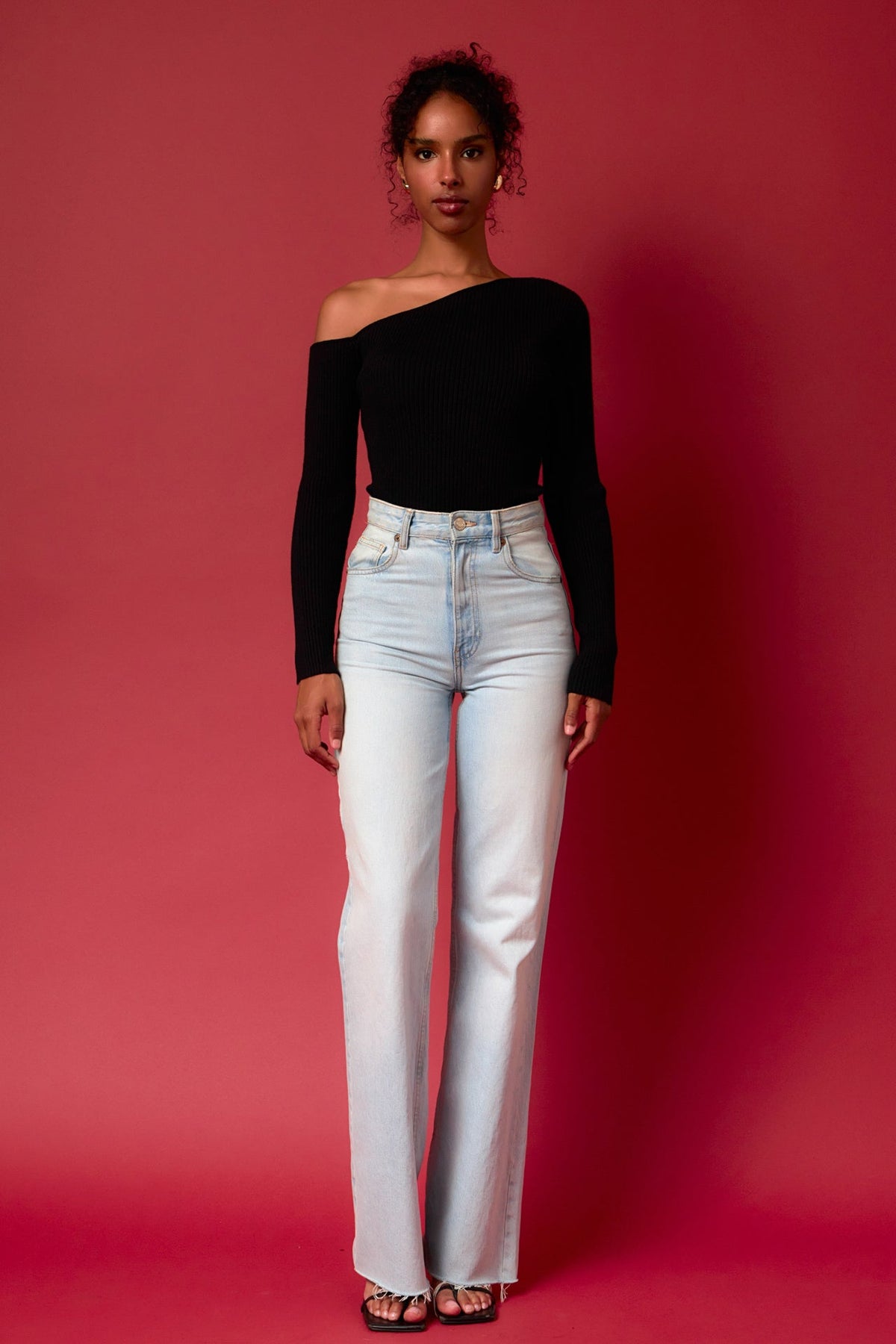 ENDLESS ROSE - One Shoulder Ribbed Top - SWEATERS & KNITS available at Objectrare