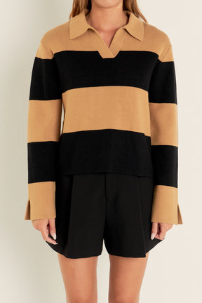 ENGLISH FACTORY - Striped Knit Sweater - SWEATERS & KNITS available at Objectrare