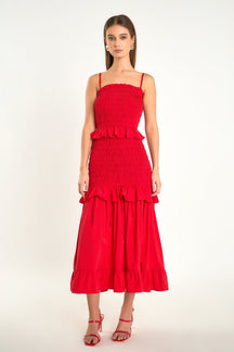 ENDLESS ROSE - Smocked Maxi Dress - DRESSES available at Objectrare