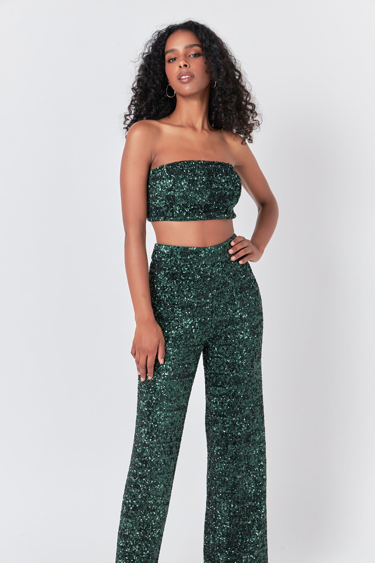 ENDLESS ROSE - Sequins Strapless Bandeau - TOPS available at Objectrare